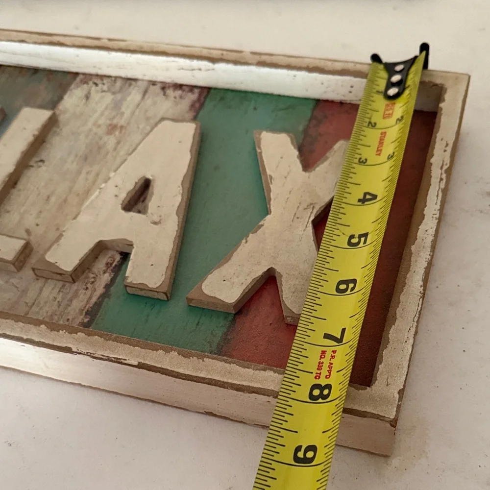 (2) Beach and Relax Wall Decor Signs Rustic - Picture 3 of 12